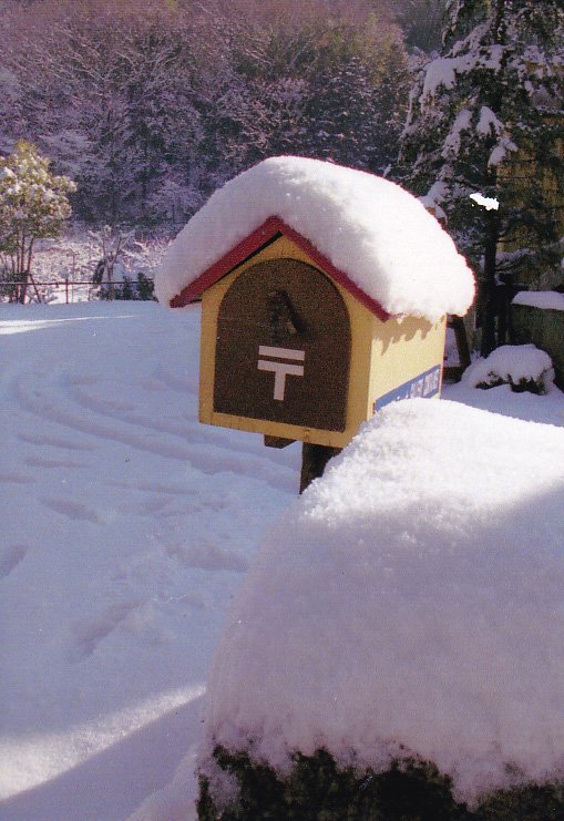 雪の朝のポスト