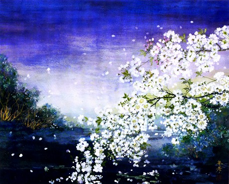 春宵一刻　F15　（日本画 絹本）