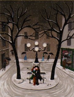 雪のベンチ　57 x 43 cm