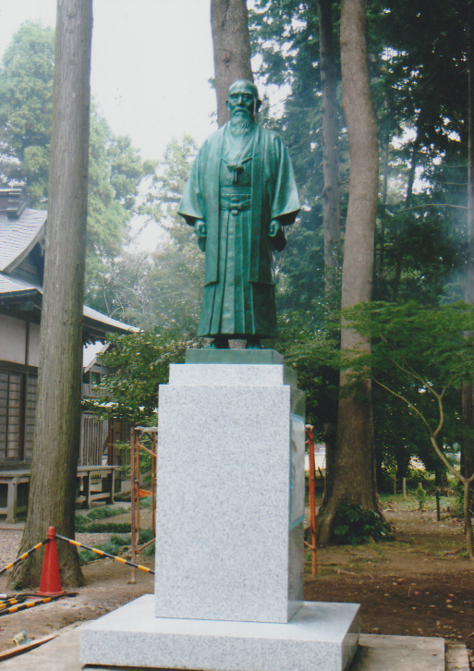 合気道開祖　植芝盛平翁7尺立像(建立工事中) 茨城県笠間市合気神社境内